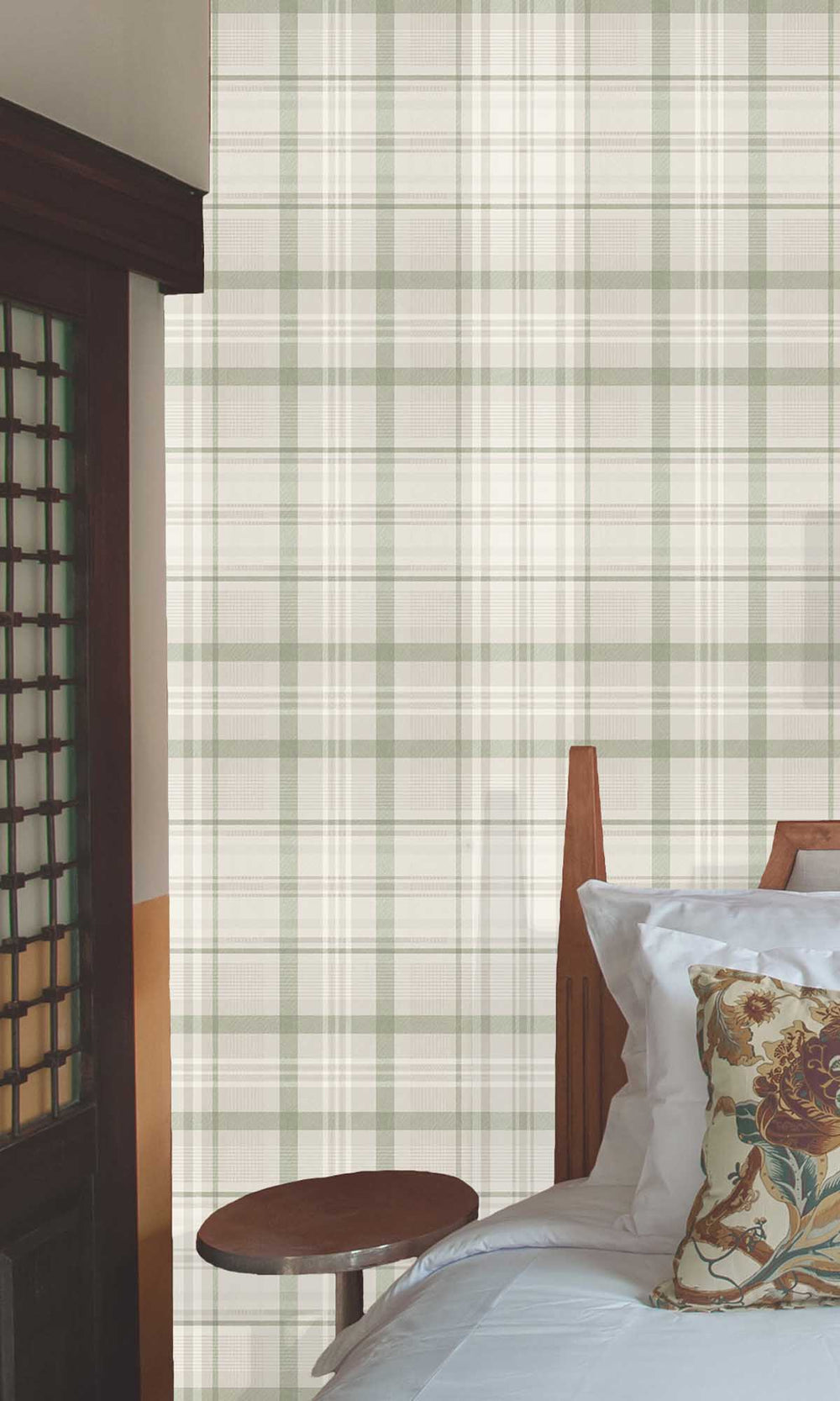 Green Kirkham Check Wallpaper R10065