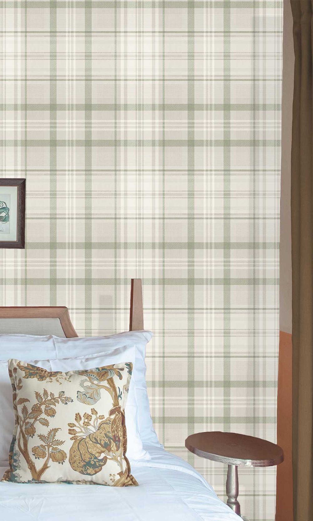 Green Kirkham Check Wallpaper R10065