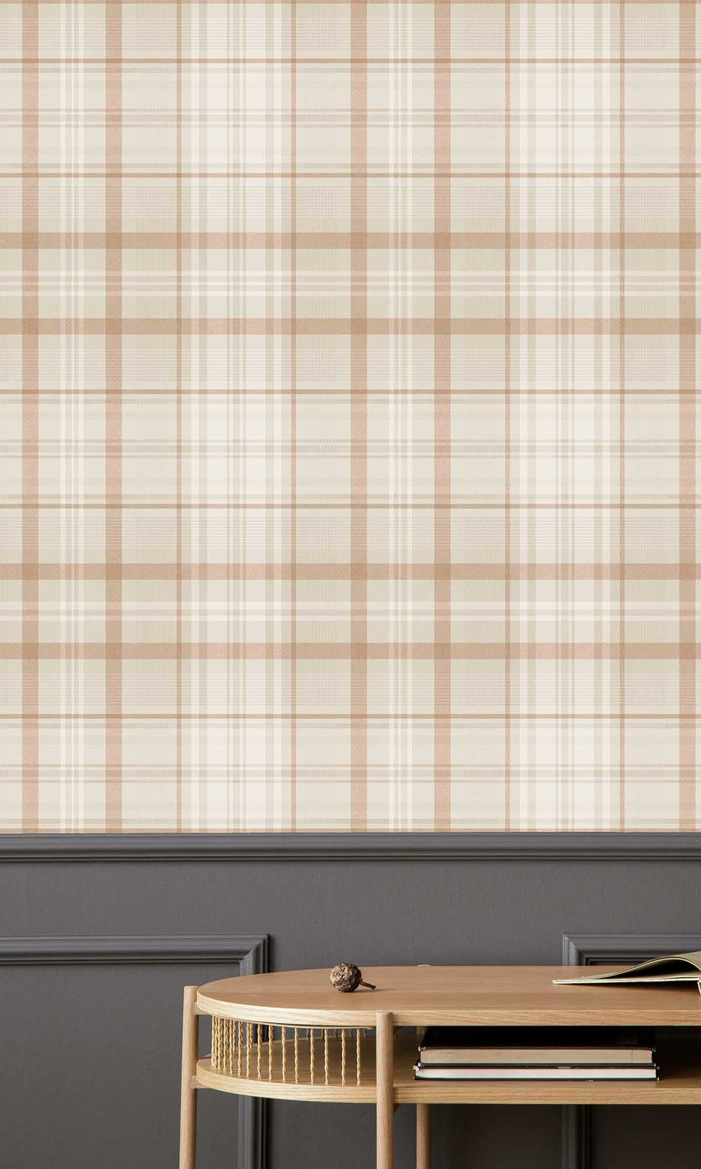 Orange Kirkham Check Wallpaper R10066