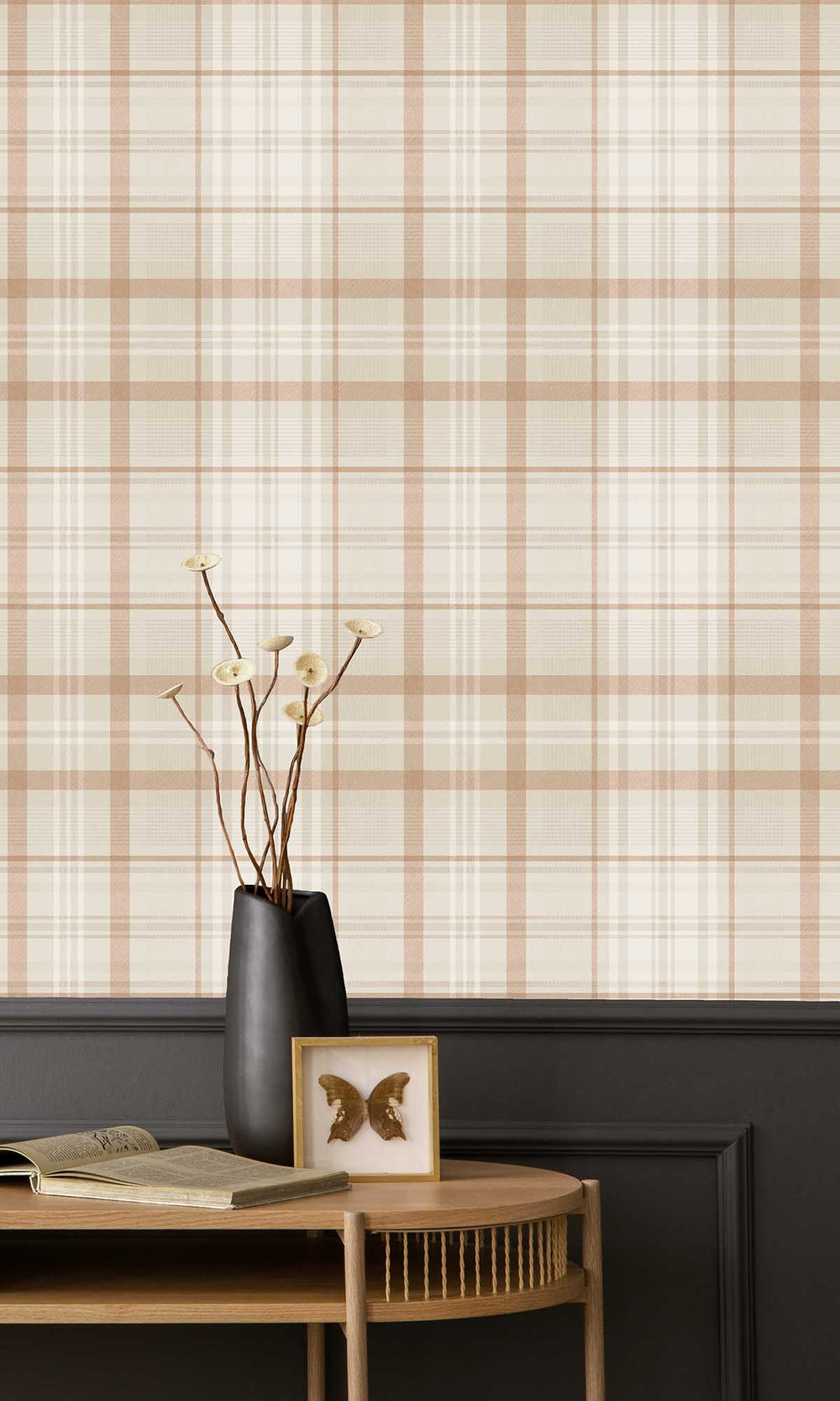 Orange Kirkham Check Wallpaper R10066