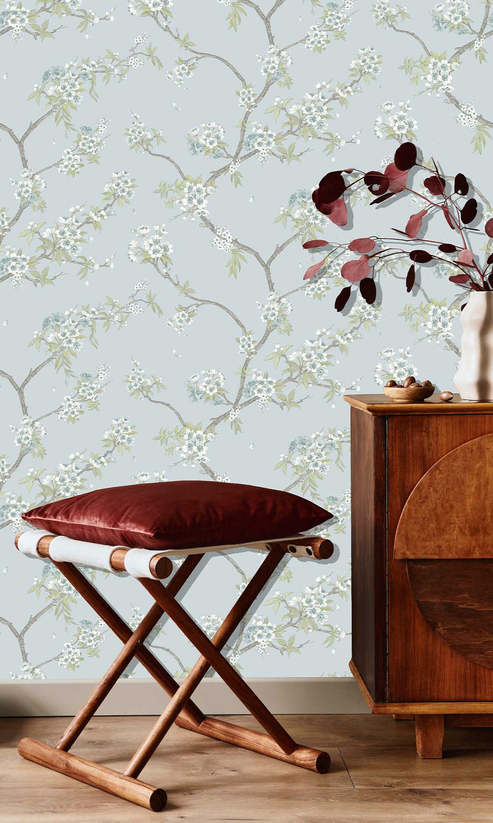 Blue Blooming Cherries Wallpaper R10078