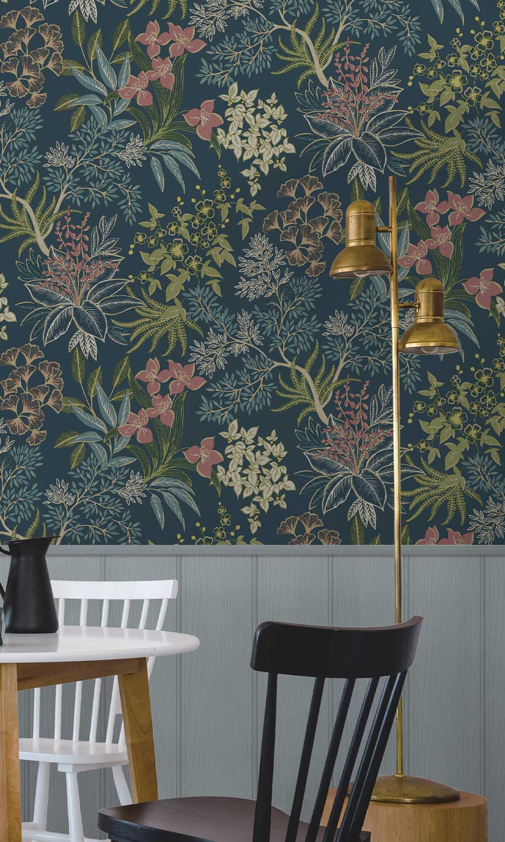 Teal Lush Foliage Wallpaper R10079