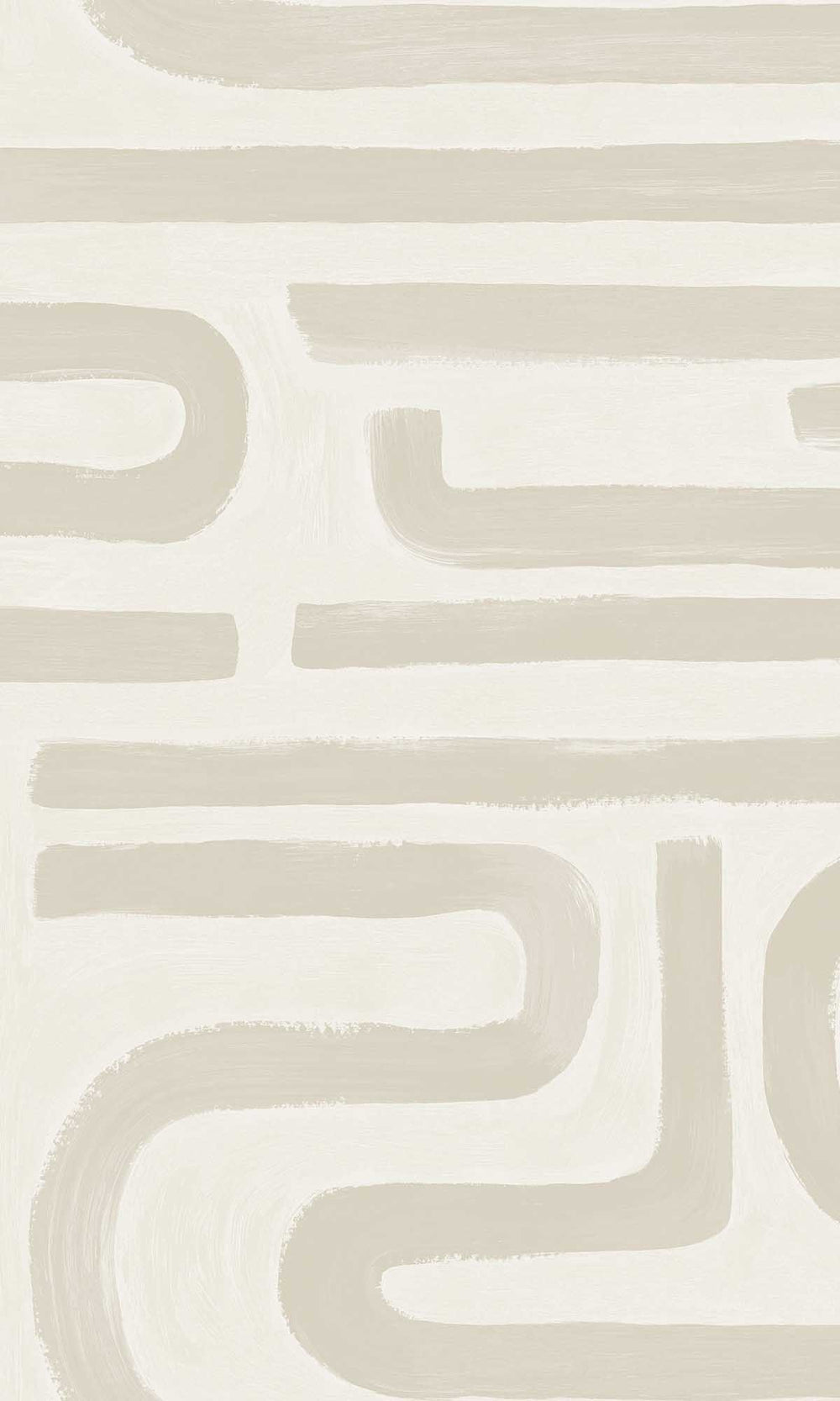 Neutral Painterly Geometric Maze Wallpaper R10082