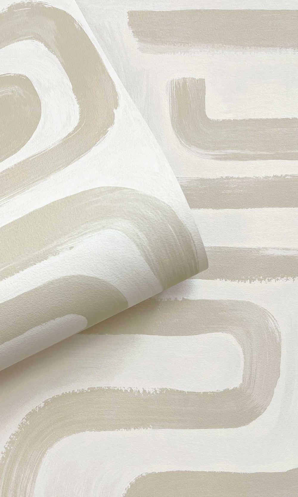 Neutral Painterly Geometric Maze Wallpaper R10082