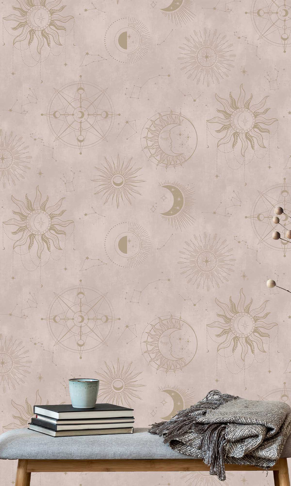 Pink Gold Ancient Celestial Skies Wallpaper R10090
