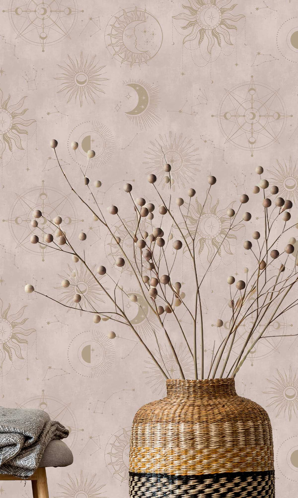 Pink Gold Ancient Celestial Skies Wallpaper R10090