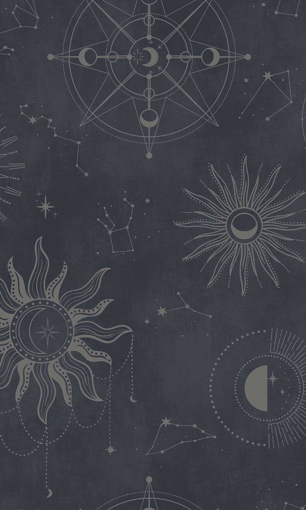 Navy Silver Ancient Celestial Skies Wallpaper R10091
