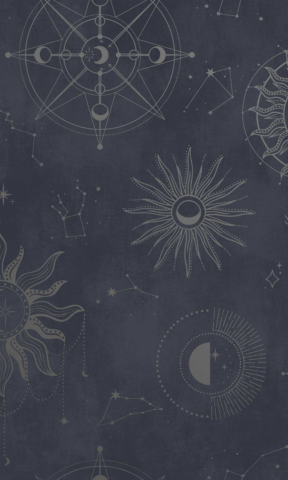 Navy Silver Ancient Celestial Skies Wallpaper R10091