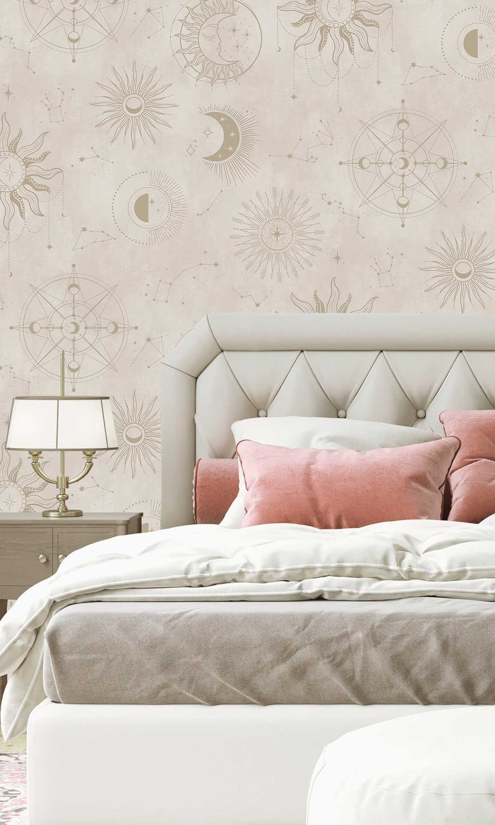 Cream Gold Ancient Celestial Skies Wallpaper R10092