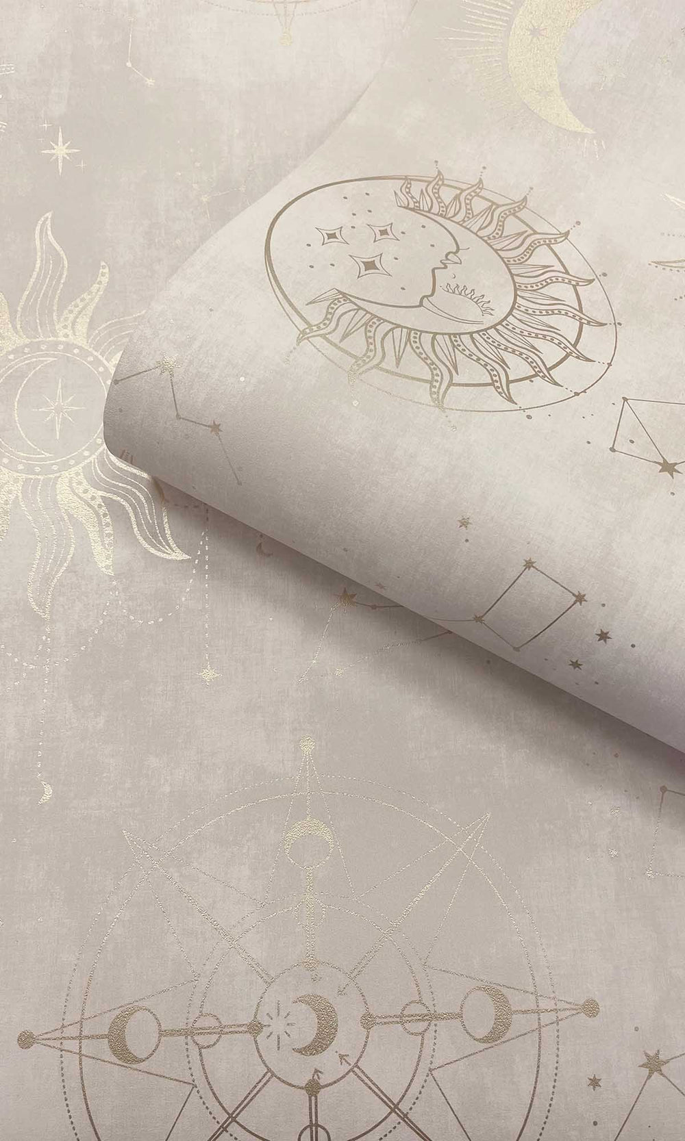 Cream Gold Ancient Celestial Skies Wallpaper R10092