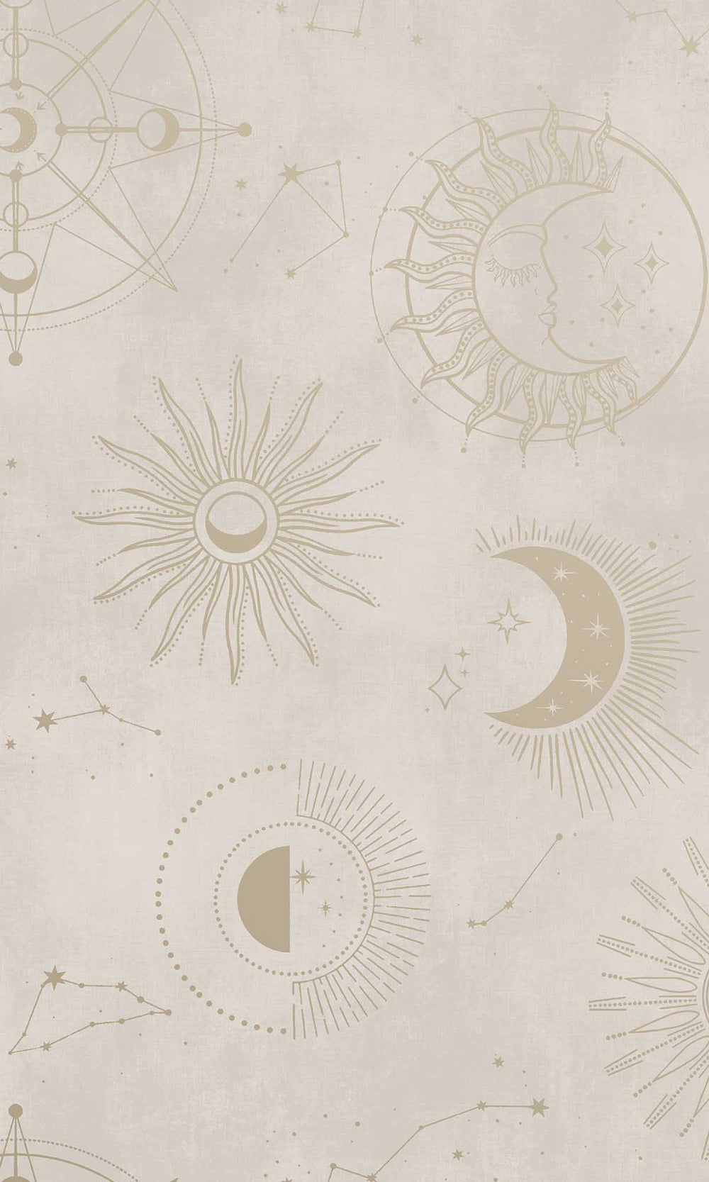 Cream Gold Ancient Celestial Skies Wallpaper R10092