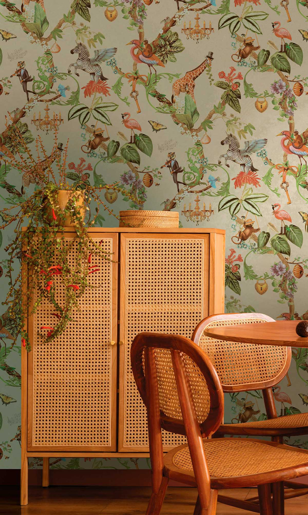 Beige Magical Safari Wallpaper R10093