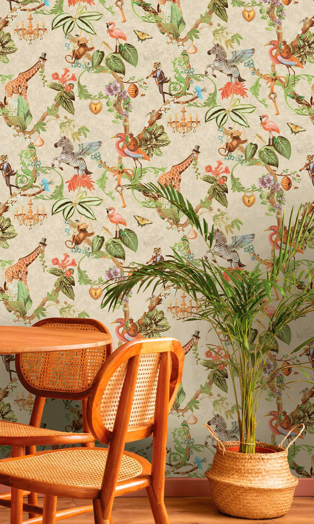 Beige Magical Safari Wallpaper R10093