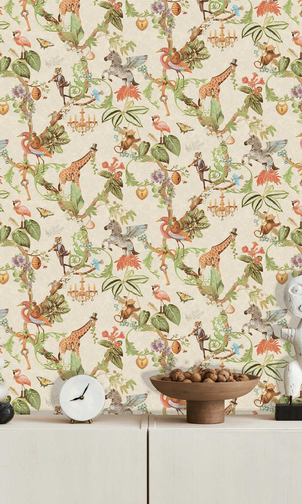 Beige Magical Safari Wallpaper R10093