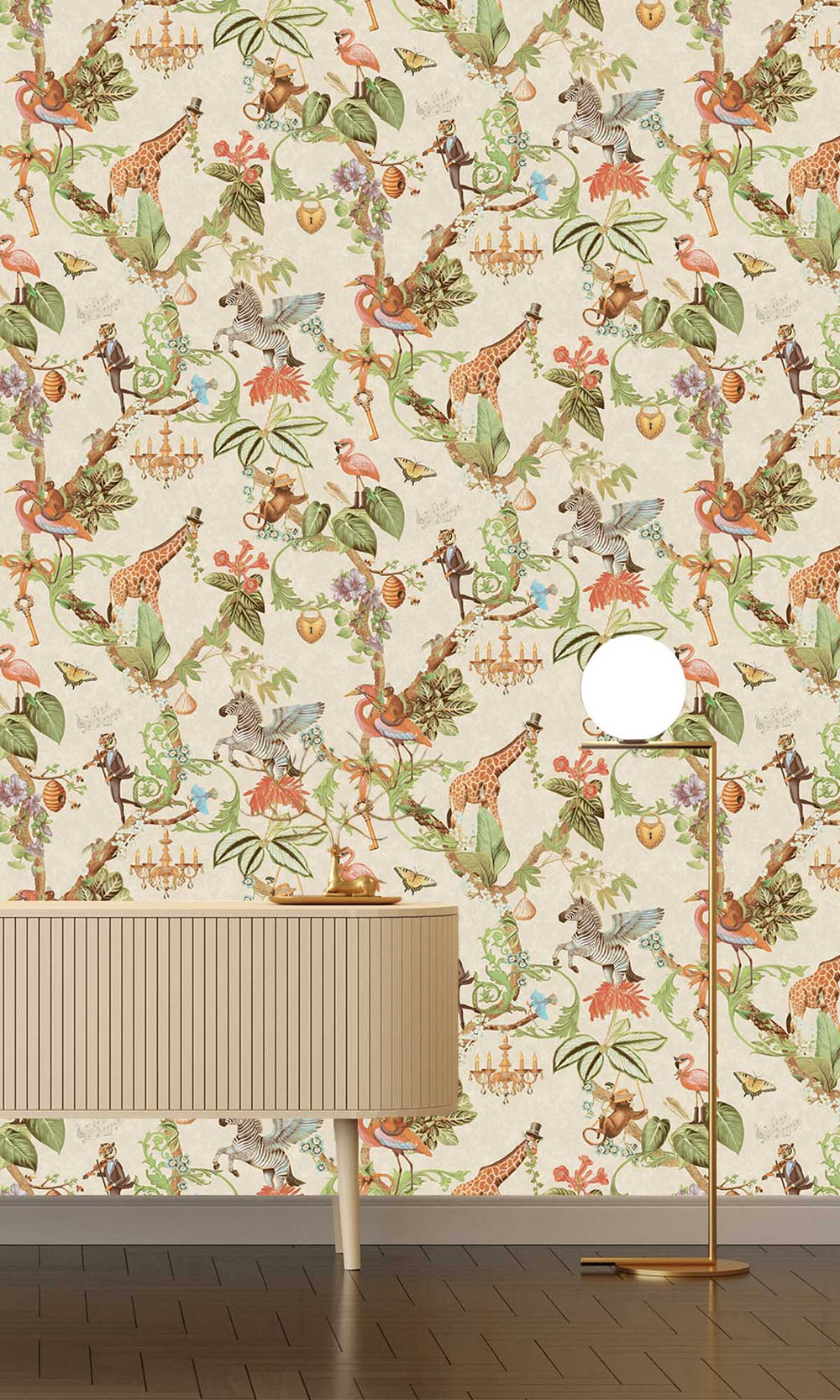 Beige Magical Safari Wallpaper R10093