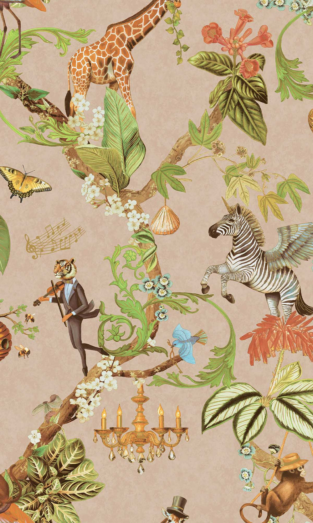 Soft Pink Magical Safari Wallpaper R10094