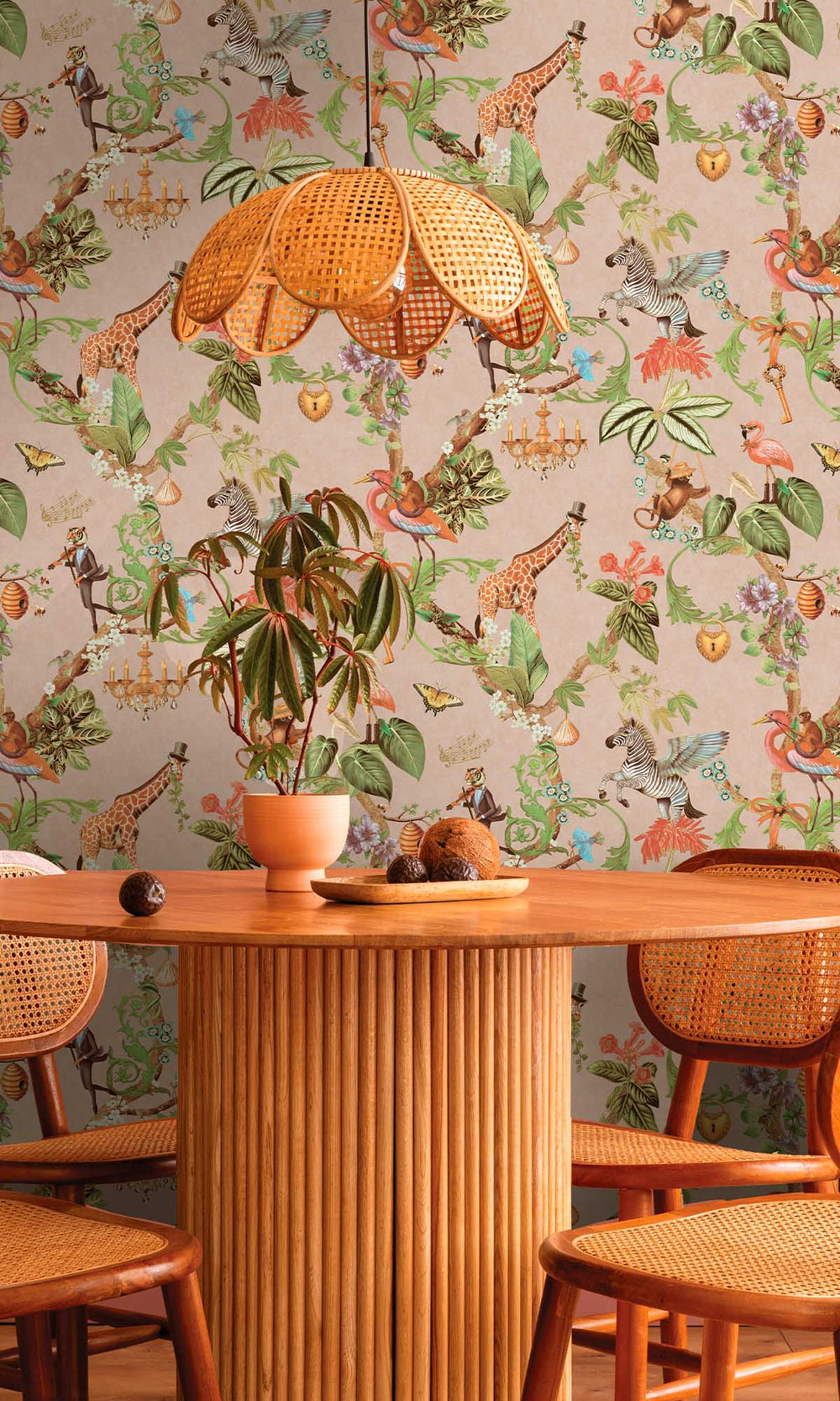Soft Pink Magical Safari Wallpaper R10094