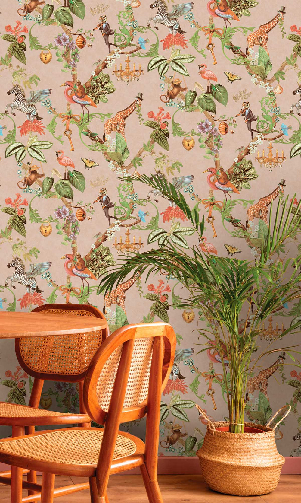 Soft Pink Magical Safari Wallpaper R10094