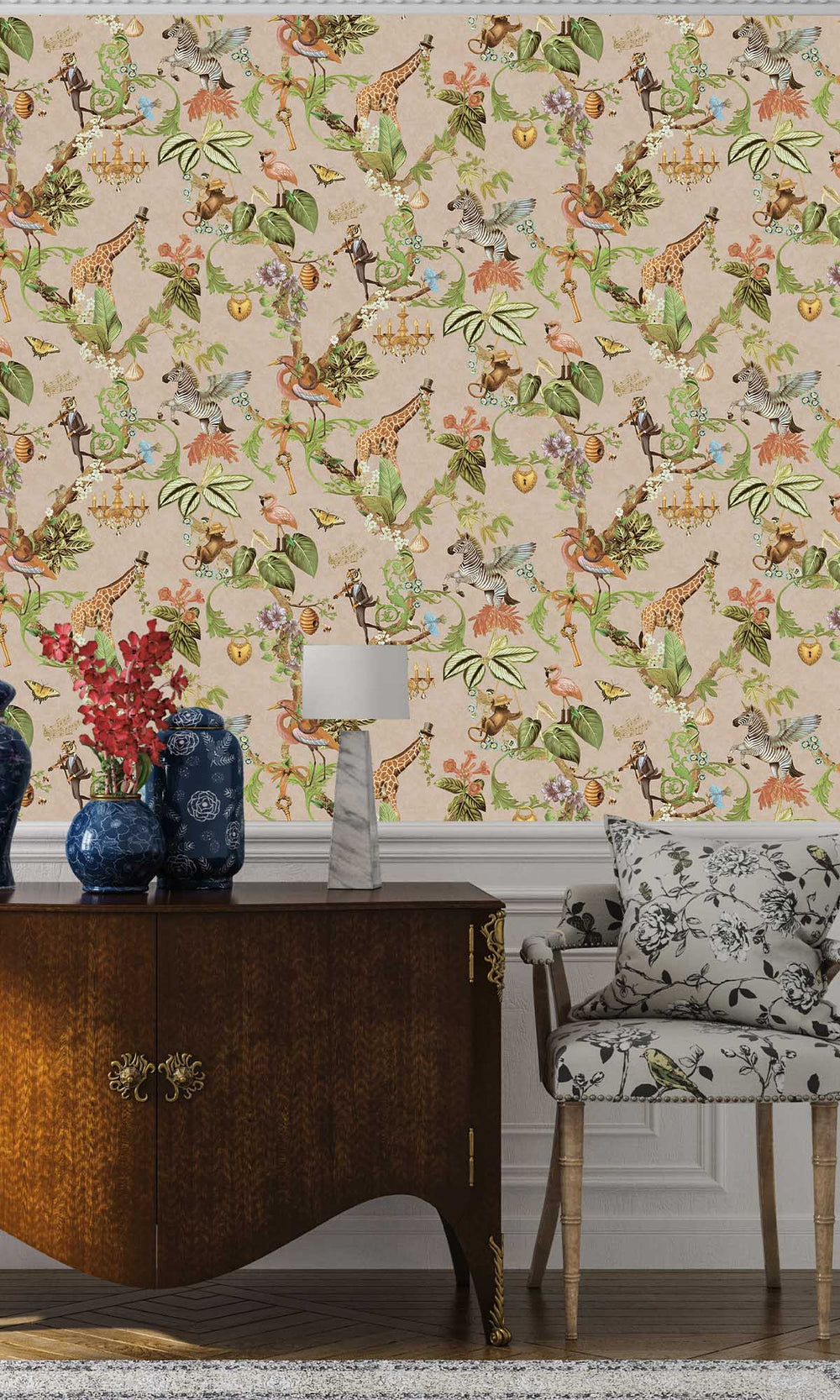 Soft Pink Magical Safari Wallpaper R10094