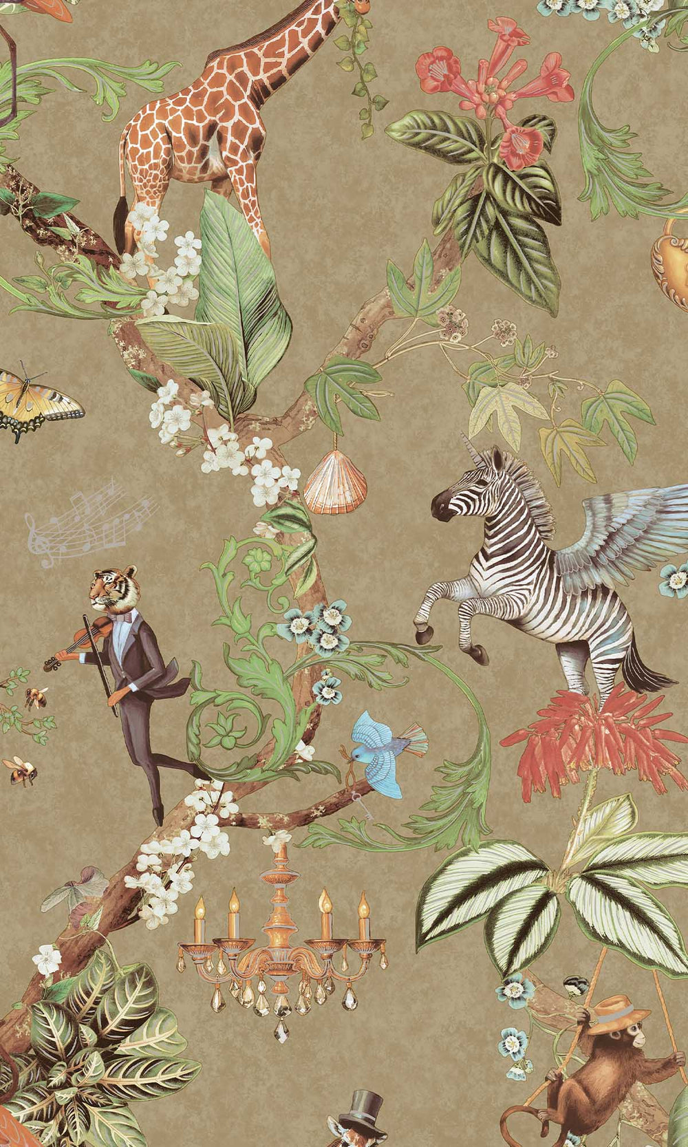 Gold Magical Safari Wallpaper R10096