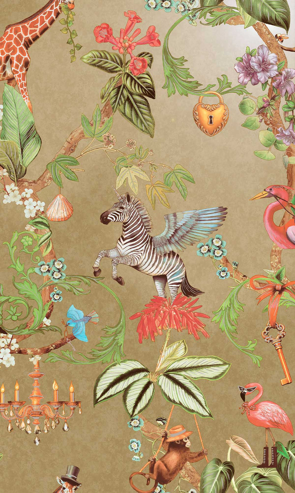 Gold Magical Safari Wallpaper R10096