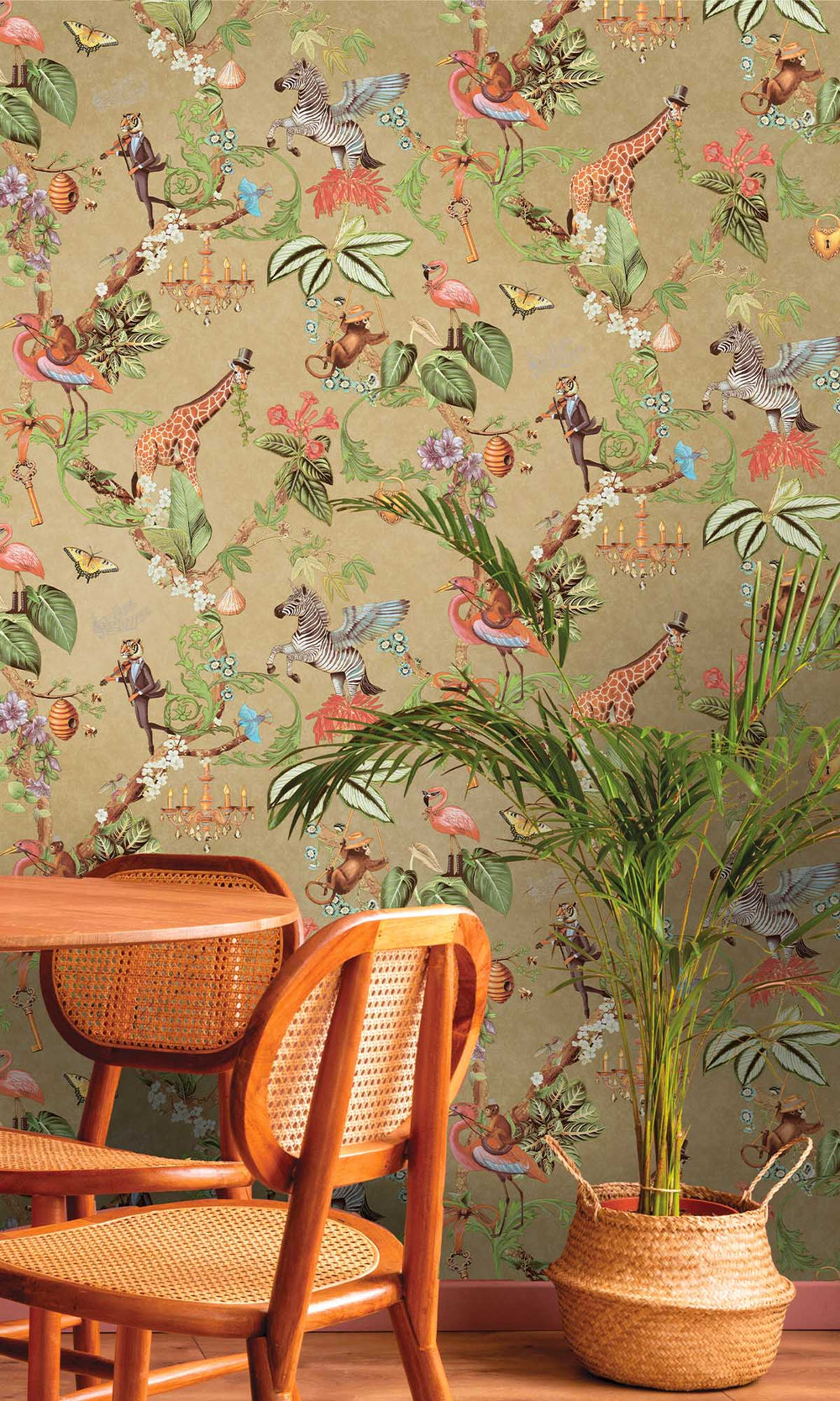 Gold Magical Safari Wallpaper R10096