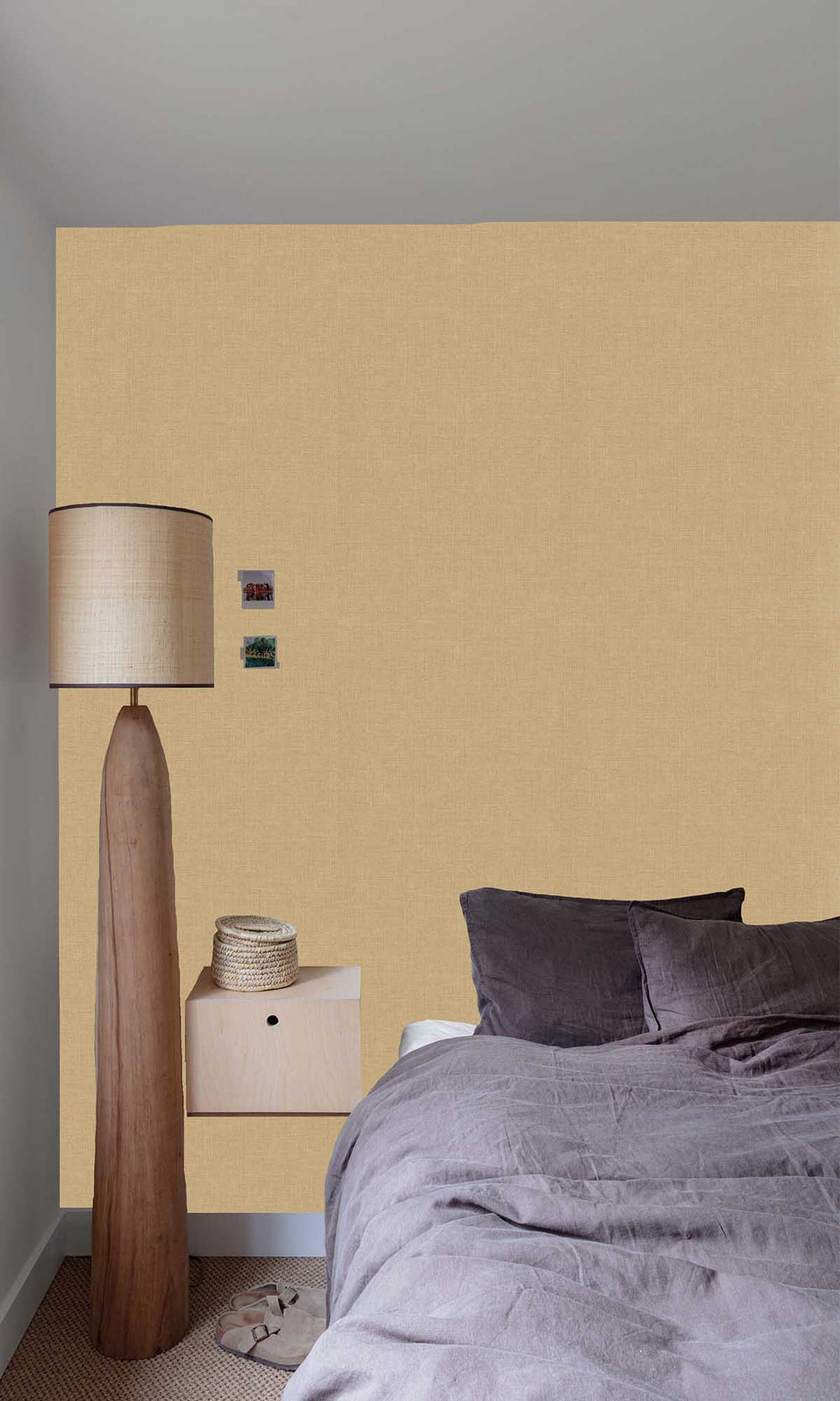 Antiquity Brown Faux Fabric Print Wallpaper R10097