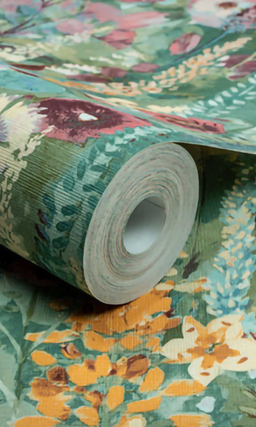 Multicolor - Green Watercolor Painted Floral Wallpaper R10101