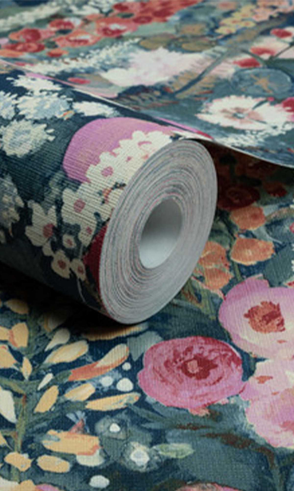 Multicolor - Blue Watercolor Painted Floral Wallpaper R10102