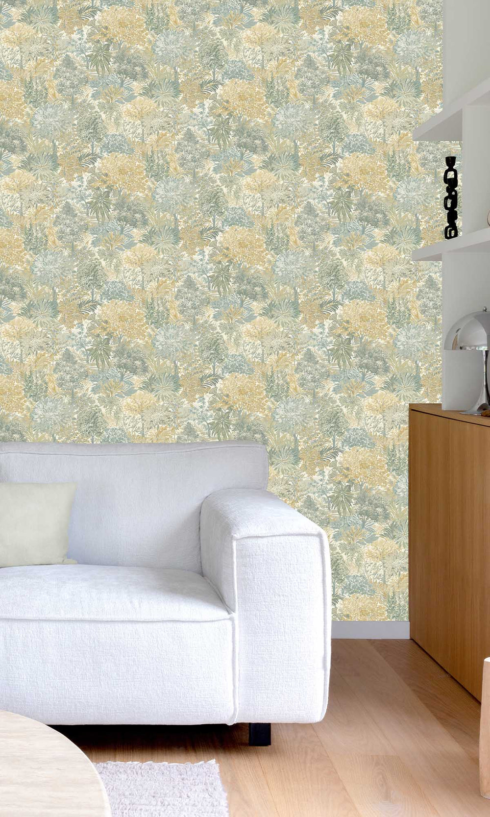 Multicoloured - Beige Handpainted Tropical Forest Wallpaper R10106