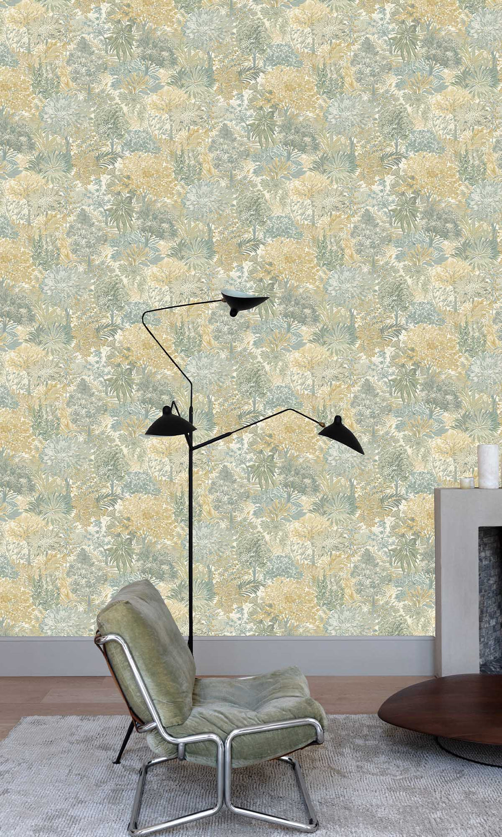 Multicoloured - Beige Handpainted Tropical Forest Wallpaper R10106