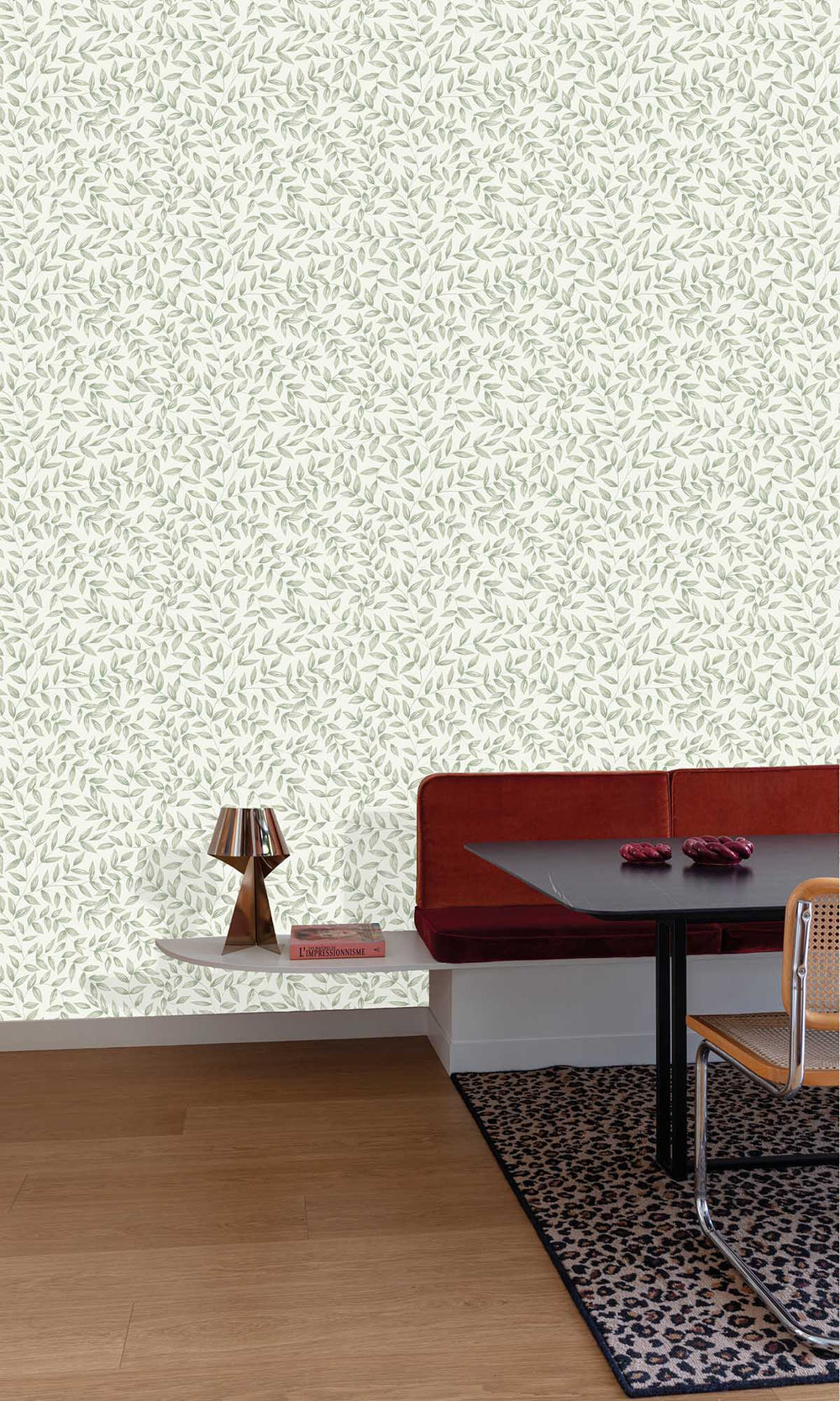 Banksia Green Allover Leaf Print Wallpaper R10114
