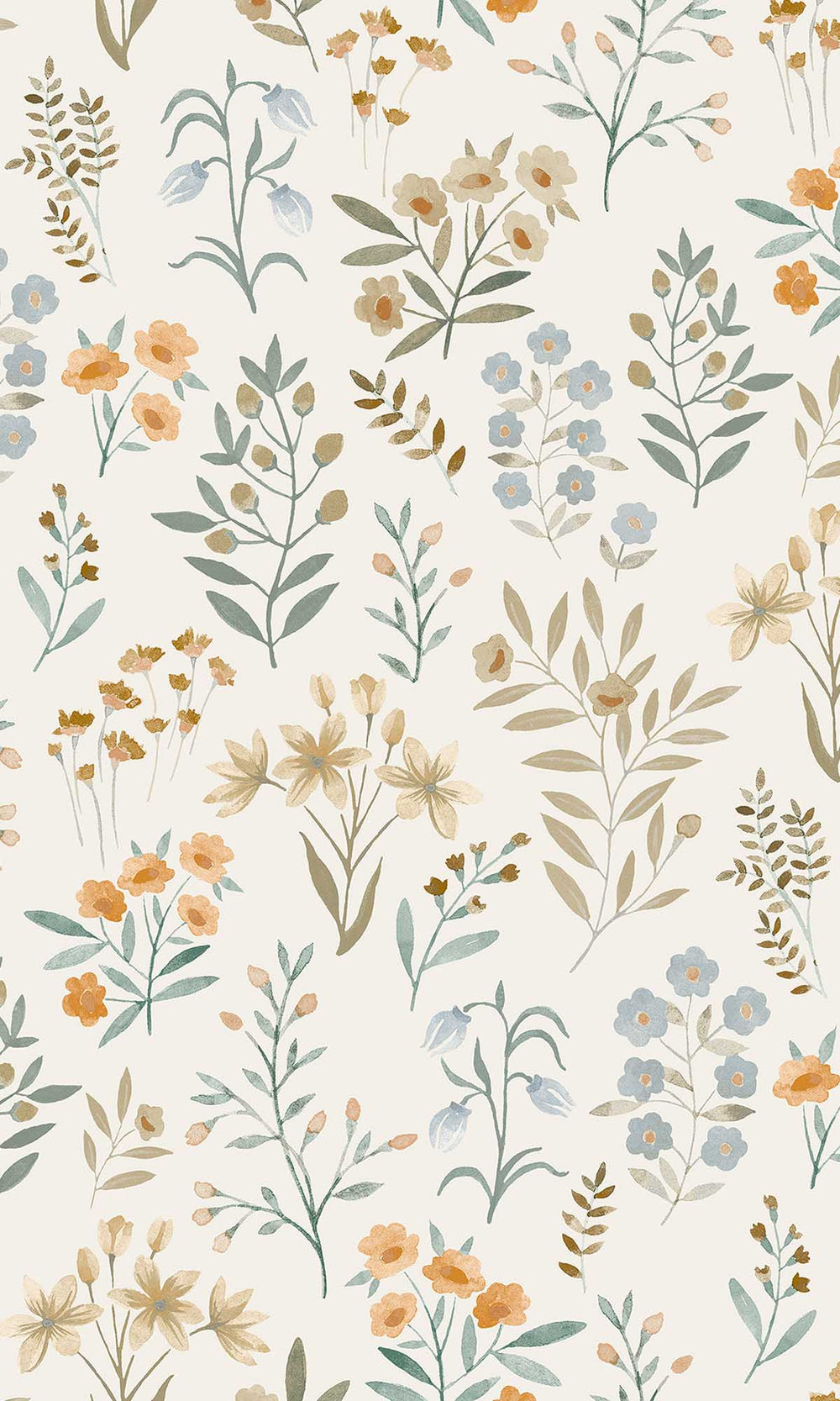 Grey Frost Assorted Painted Poppies Wallpaper R10115
