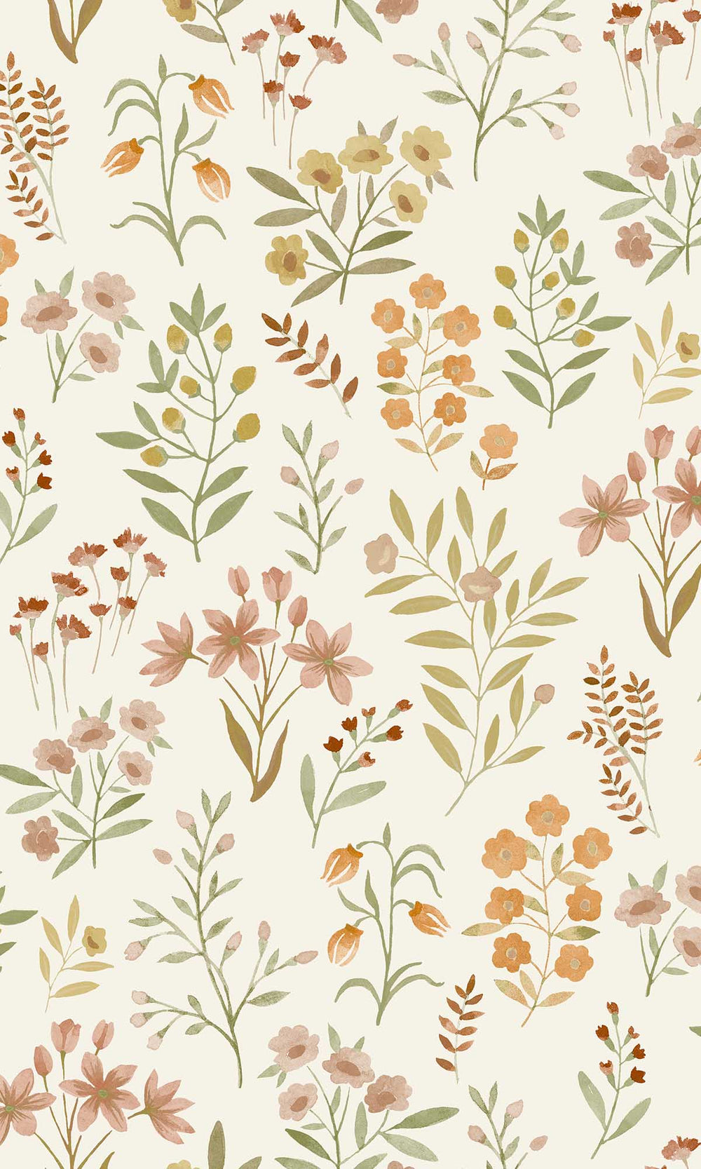 Apple Blossom Assorted Painted Poppies Wallpaper R10116