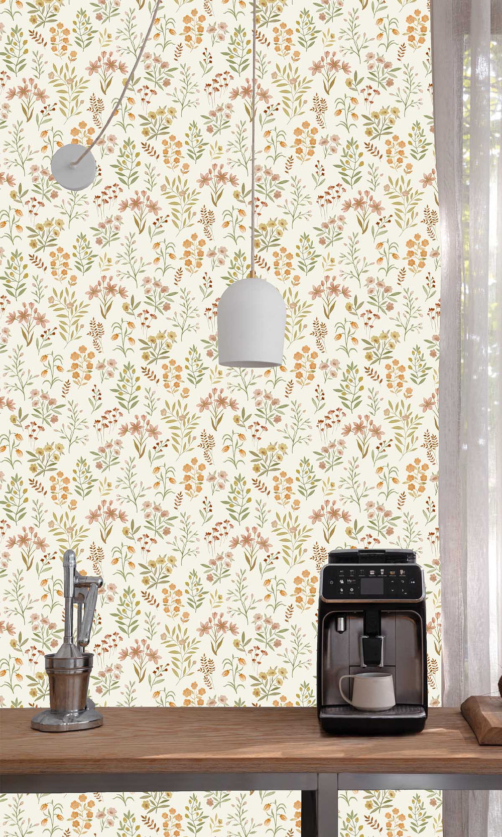 Apple Blossom Assorted Painted Poppies Wallpaper R10116
