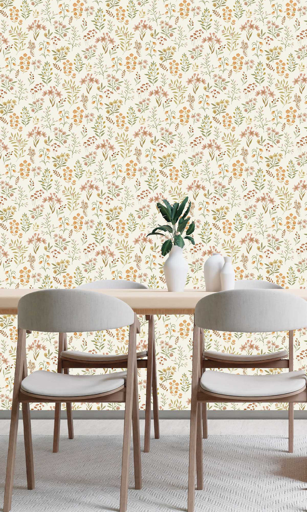 Apple Blossom Assorted Painted Poppies Wallpaper R10116