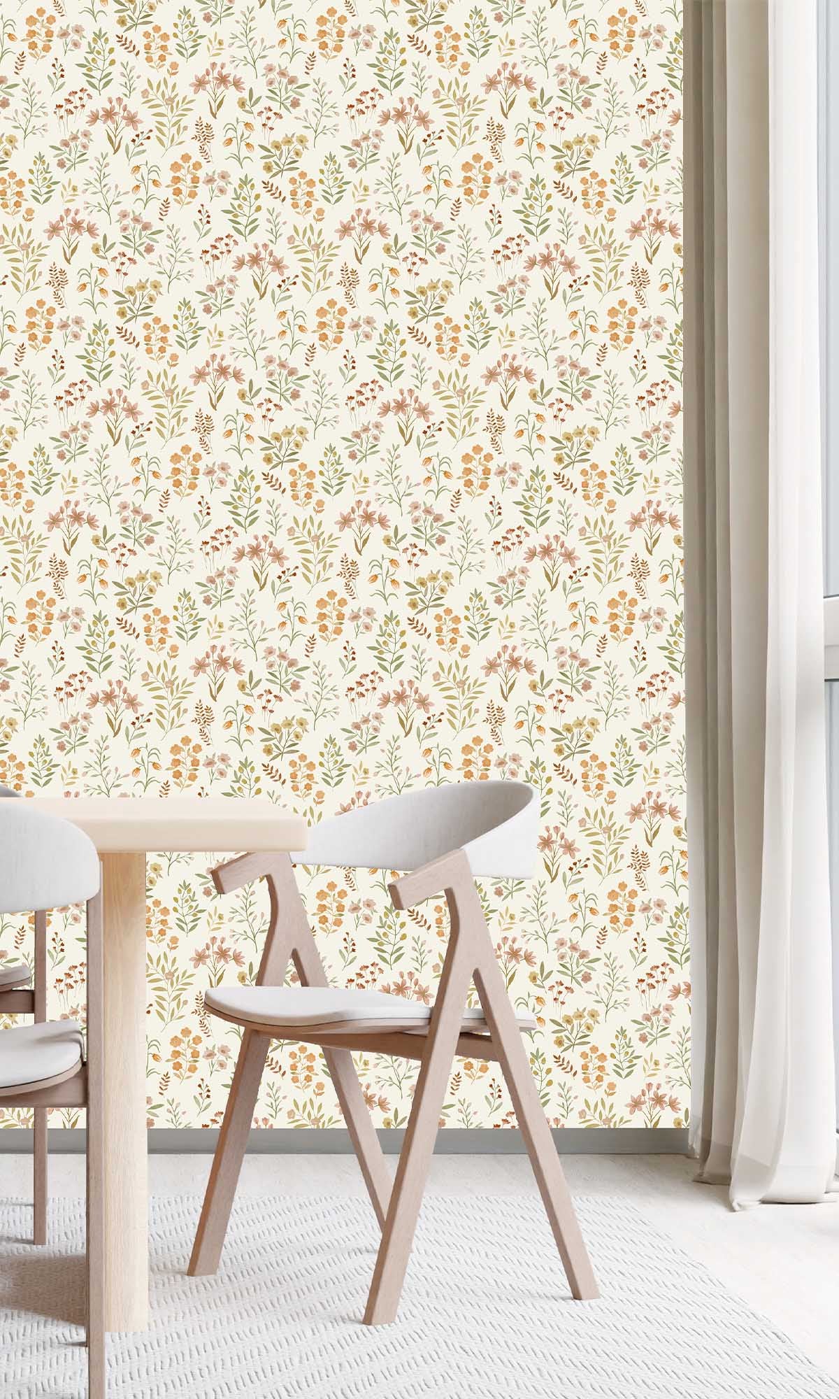 Apple Blossom Assorted Painted Poppies Wallpaper R10116