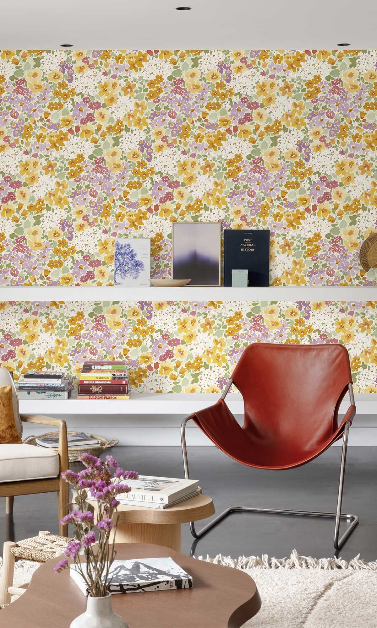 Multicolor - Gold Allover Floral Wallpaper R10119