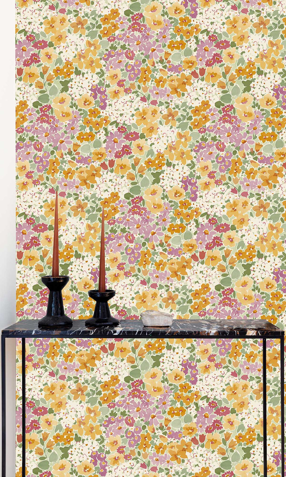 Multicolor - Gold Allover Floral Wallpaper R10119