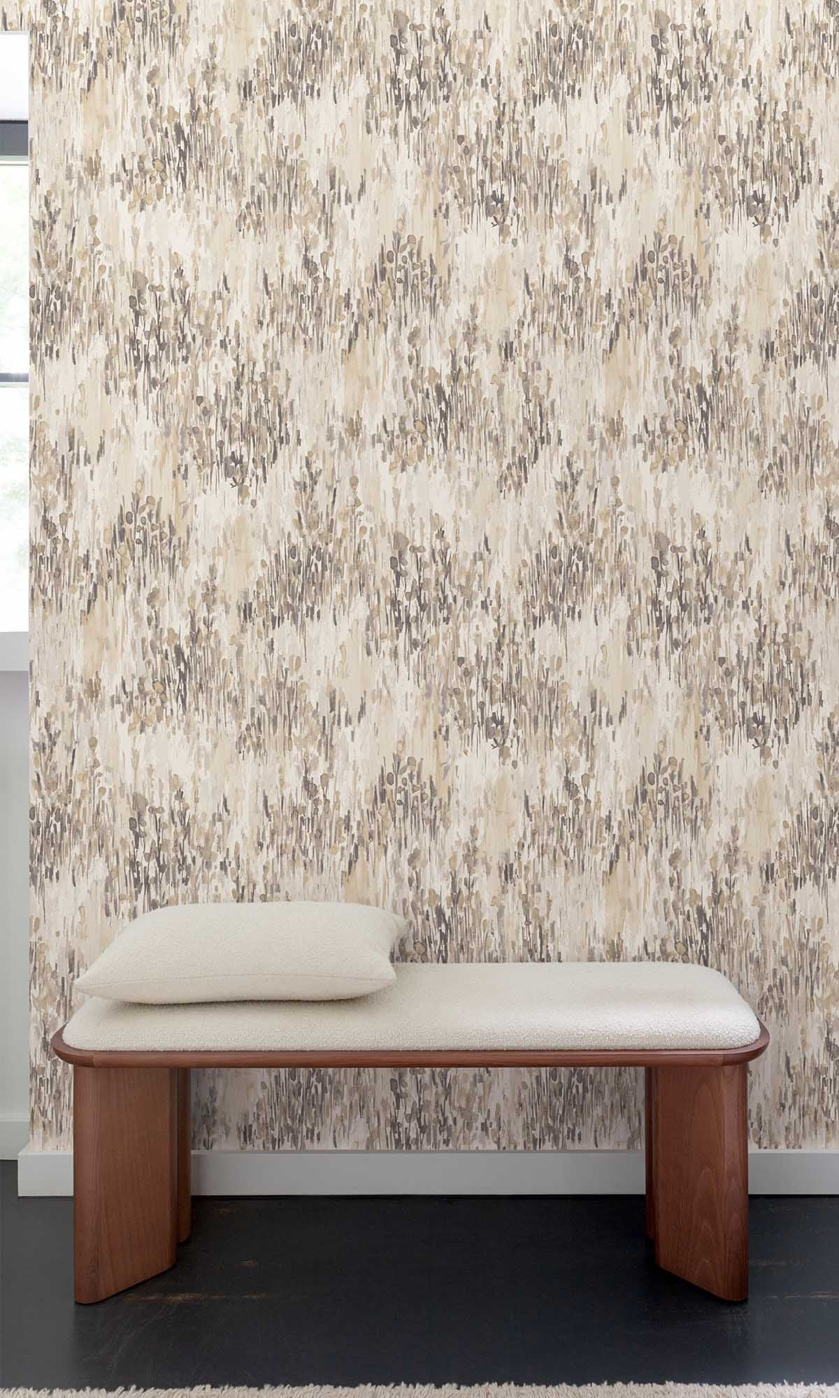 Newsprint Grey Abstract Grassland Wallpaper R10121