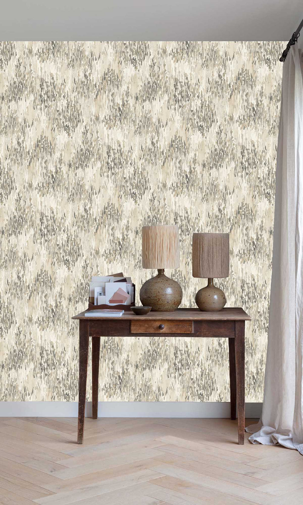 Newsprint Grey Abstract Grassland Wallpaper R10121