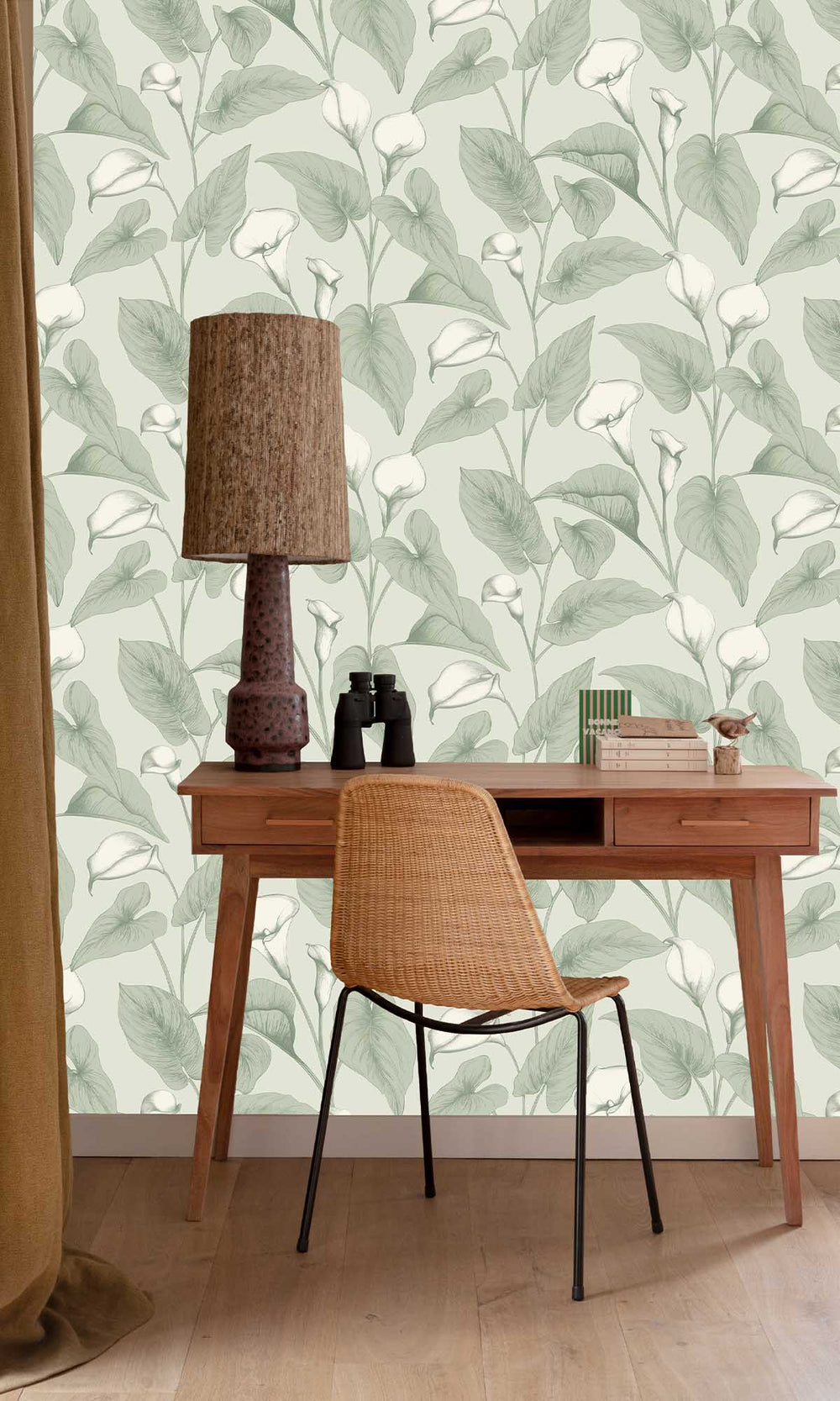 Coronado Moss Allover Calla Lilies Wallpaper R10126