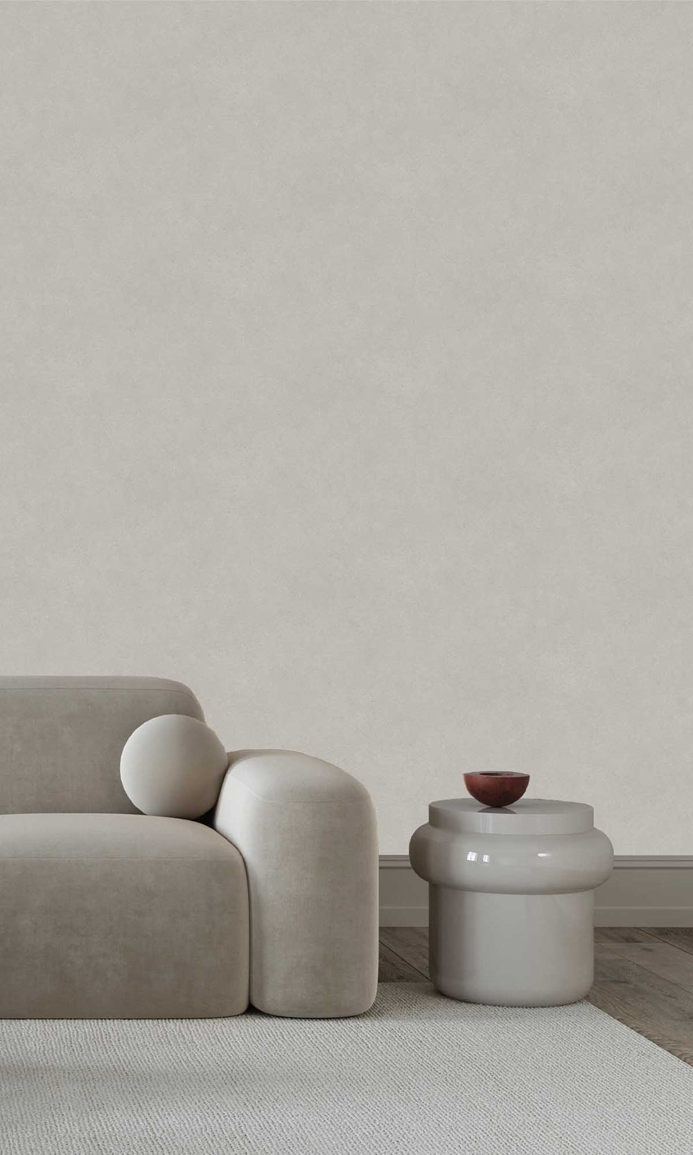 Ecru Grey Faux Concrete Wallpaper R10131