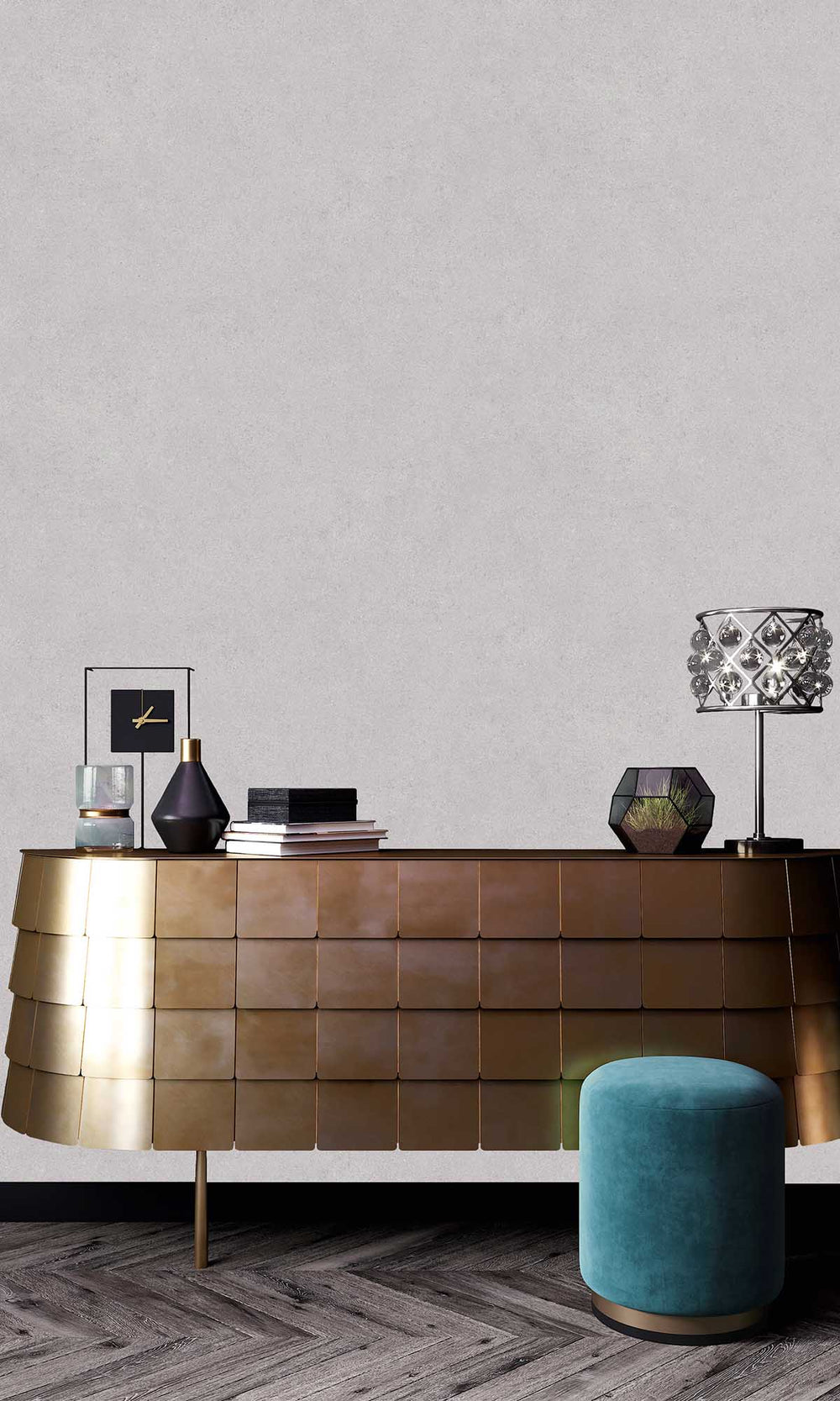 Stonewall Grey Faux Concrete Wallpaper R10132