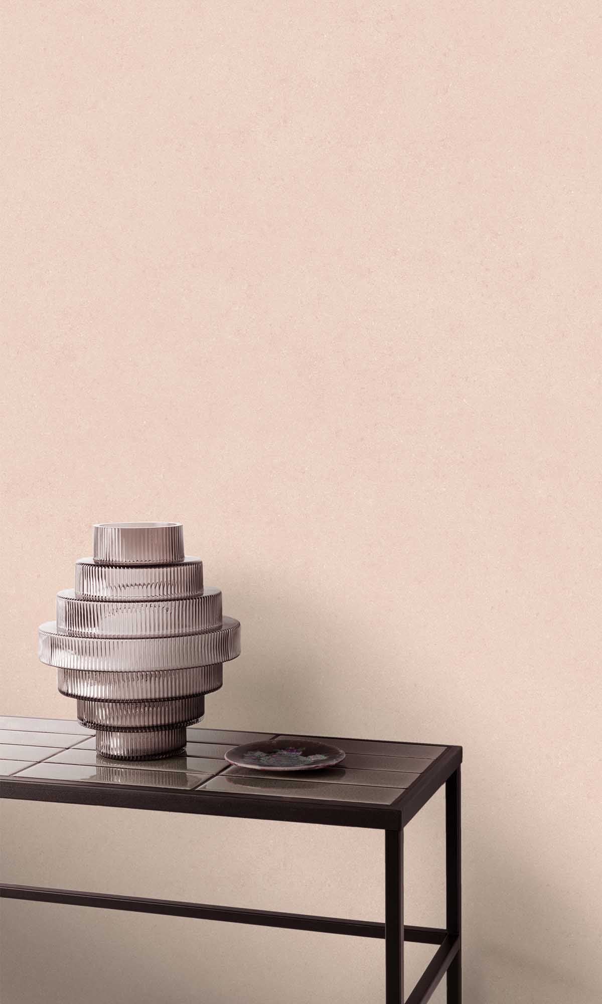 Pastel Rose Tan Faux Concrete Wallpaper R10141