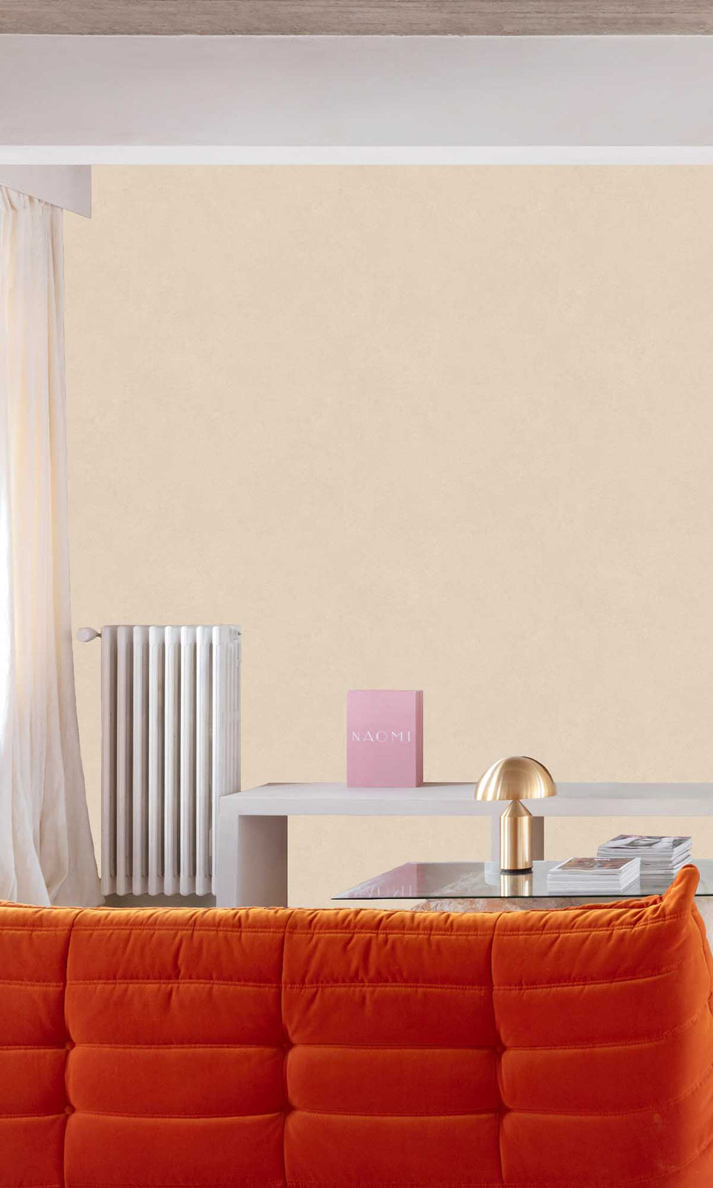 Pastel Rose Tan Faux Concrete Wallpaper R10141
