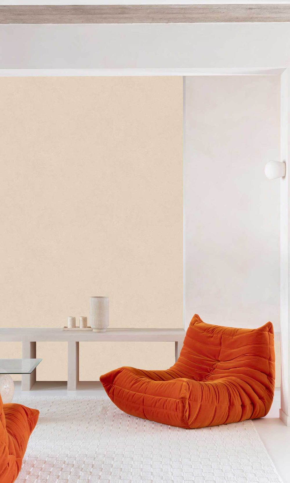 Pastel Rose Tan Faux Concrete Wallpaper R10141
