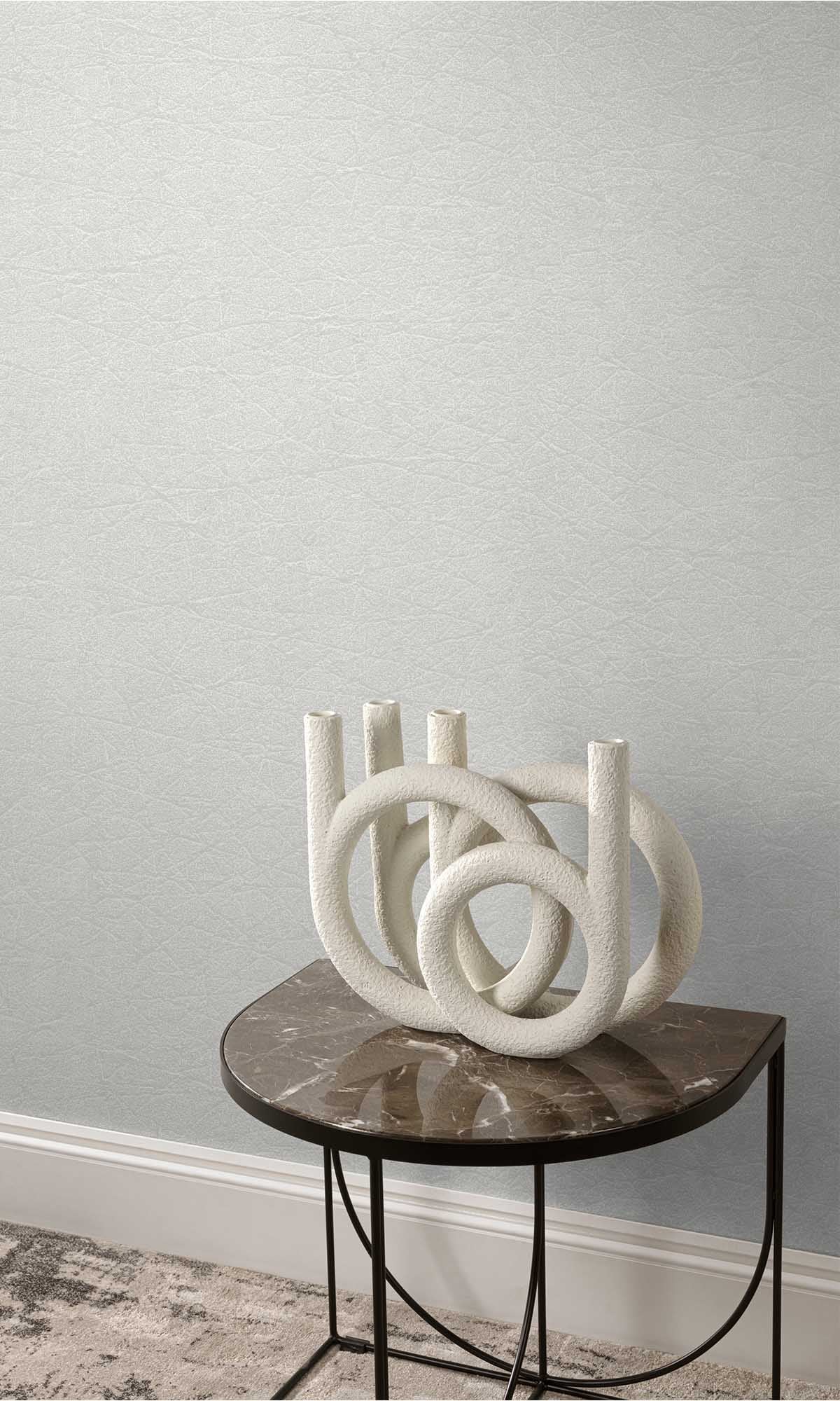 Orca White Faux Leather Wallpaper R10143