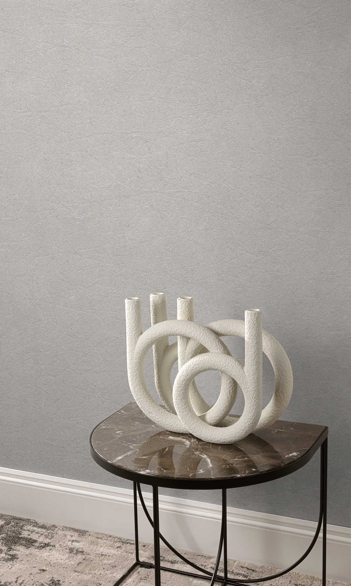 Grey Scape Faux Leather Wallpaper R10144