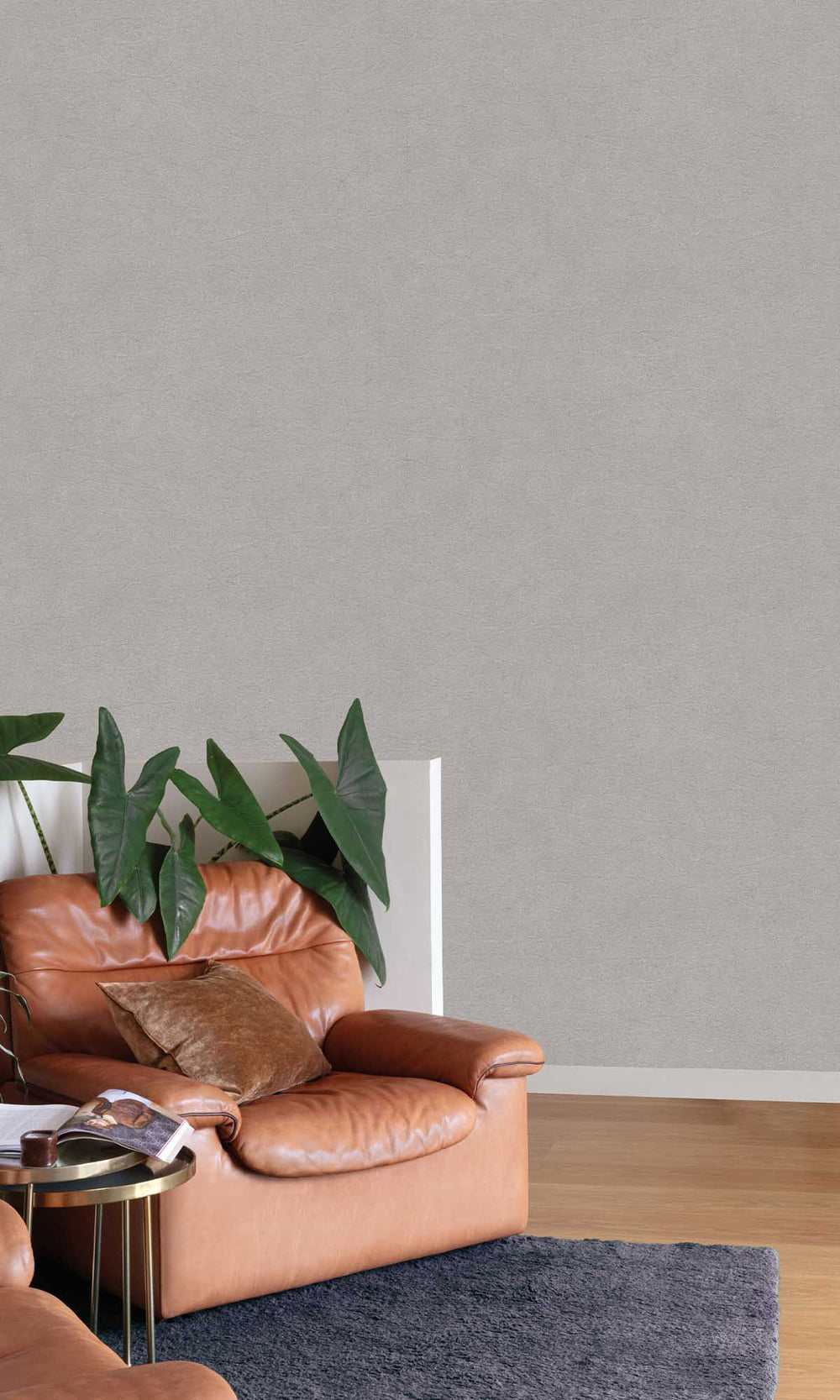 Flint Grey Faux Leather Wallpaper R10145